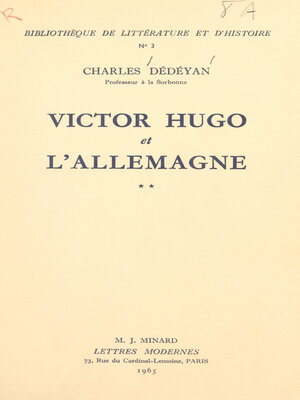 cover image of Victor Hugo et l'Allemagne (2)